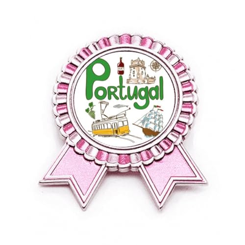 Broche rose Portugal en métal pour sublimer vos vestes et tenues de fête