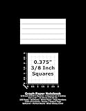 Graph Paper Notebook: 0.375 Inch (3/8) Squares - 8.5 x 11 - 21.59 cm x 27.94 cm - 100 Pages - 50 Sheets - White Paper - Page Numbers - Table of Contents - Black Glossy Cover