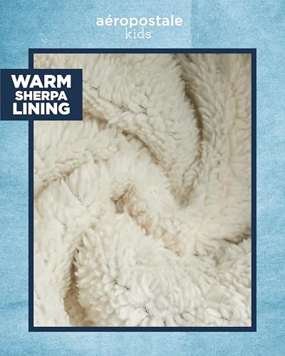 AEROPOSTALE Boys Joggers Set - 2 Piece Warm Sherpa Lined Pullover Hoodie and Jogger Sweatpants for Boys (Sizes: 4-12)4