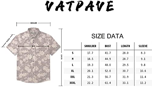 VATPAVE Mens Front Pocket Hawaiian Flower Shirts Casual Short Sleeve Button Down Beach Shirts