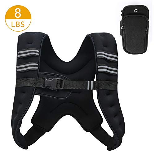 ZELUS Weighted Vest 20lbs./ 12lbs. Weight Vest with Reflective Stripe for Workout, Strength