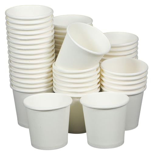 Anneome 200 Piezas Vasos Desechables Blancos para Bebidas Calientes Café Té Espresso Diseño Antipérdida Uso Múltiple Hogar Oficina Viaje