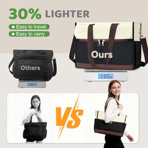 Image of ZORBES Women Tote Bag 2 in 1 Fashion Fabric Outdoor Shoulder Tote for Everyday Multifunctional Use with Insulated Lunch Compartment and Adjustable Removable Shoulder Strap - Stylish Durable Design