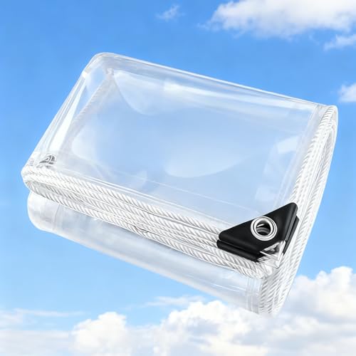 Lona impermeable con ojales transparente y resistente al desgarro para proteger terrazas del agua 2