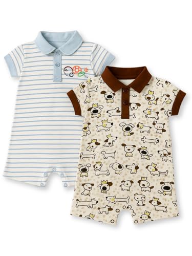 Image of TuddyBuddy 100% Cotton Romper /Jumpsuit /Bodysuit Set for Baby (Pack of 2 Playsuits)