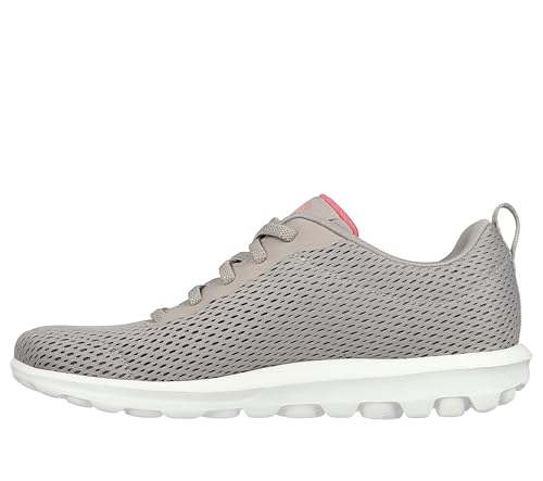 Skechers Women's GO Walk Travel-Fun Journey Sneaker, Taupe/Coral, 5 Wide