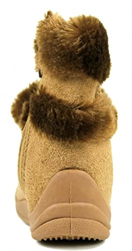Little Girl's Zello Glitter Pom Pom Boots 4,Camel4