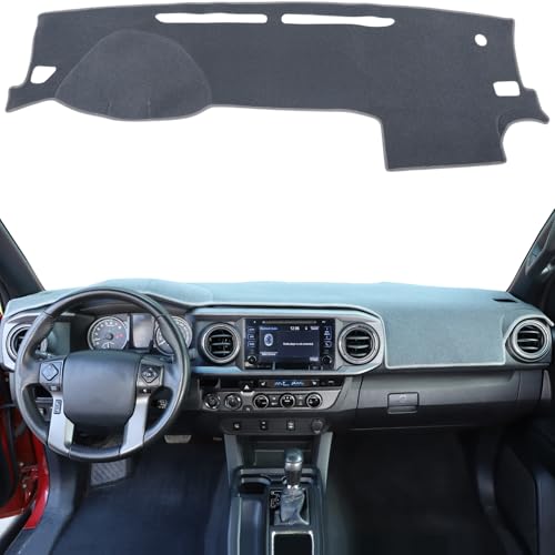 Image of Aunginsy Car Dashboard Cover Mat Compatible with Toyota Tacoma 2016-2023, Pickup Dashboard Dash Cover Nonslip Grey Mat Sun Pad Dash Carpet Sunshade Glare UV Rays Protector Car Interior Accessories