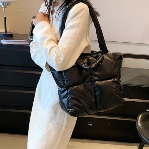 Image of Puffer Hobo Bag for Women Large Quilted Puffy Handbag Lightweight Quilted Carryall Shoulder Bag for Work Travel Gym