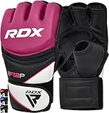 RDX MMA Handschuhe Damen für Kampfsport, Frauen Maya Hide Leder Sparring Trainingshandschuhe Profi Kickboxen Grappling Gloves, Punchinghandschuh für Boxsack, Sandsack, Freefight, Muay Thai (MEHRWEG)