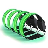 Led Armband Aufladbar, 4 Stück Reflective LED leucht Armbänder Lichtband Kinder Nacht Sicherheits Licht für Laufen Joggen Radfahren Hundewandern Running