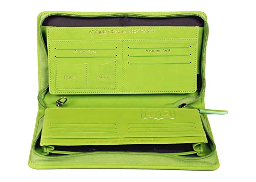 Image of Sukeshcraft Multiple Cheque Book Holder | Original PU Holds Upto 8 Cheque Books (PU -Light Green)