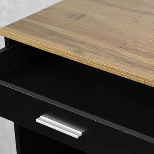 Kesper | Küchenwagen, Material: FSC-zertifizierte Faserplatte, Maße: B: 75 x H: 88 x T:40cm, Farbe: naur/schwarz | 25892 13