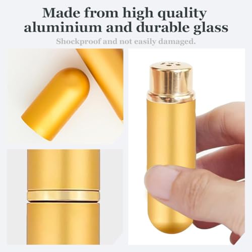 BCHKO 4 Stück Riechstifte Für Ätherische Öle, Wick, Ätherisches Öl Tuben, Aromatherapie Flasche, Nasal Inhalatoren, Parfüm Rohr Mit 4 Baumwoll-Dochte (Schwarz/Silber/Gold/grau)