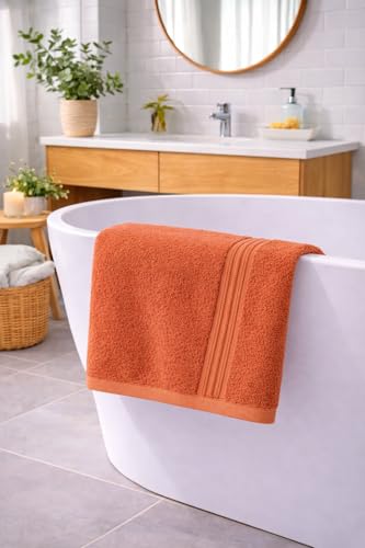Image of Fitness Mantra Cotton Bath Towel 650 GSM | Heavyweight, Soft & Absorbent | Quick Dry | Large 30 x 60 Inch Towel for Daily Bath Use | 1 Peace| Peach|