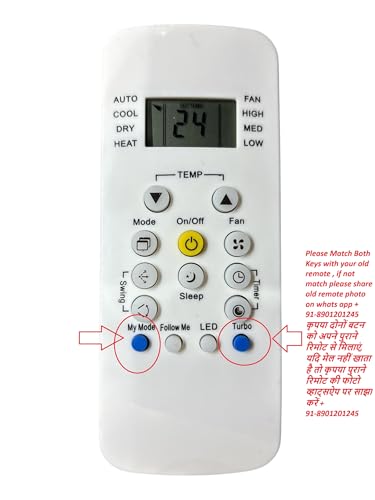 Image of Compatible with Carrier Ac Remote | Model -Rg56N /Bgef | Suitable for 1 | 1.2 | 1.3 | 1.5 | 1.8 | 2 | 2.2 | 2.5 | 3 Ton Split and Window Air Conditioner | Match Exactly with Old Model