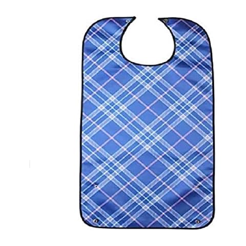 ALNKDH Adult Bibs,Reusable Adult Eldly Bib, Waterproof Clothing Protector Adult Dining Bibs for Elderly Men and Women (Blue) Cover