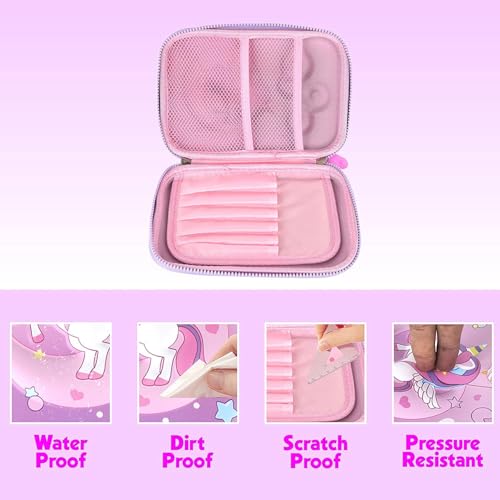 Image of DEOXY 3D Unicorn Pencil case Large Capacity Premium Stylish EVA Case Embossed Compass, School Supply Organizer for Students, Stationery Box, Cosmetic Zip Pouch Bag-CK22