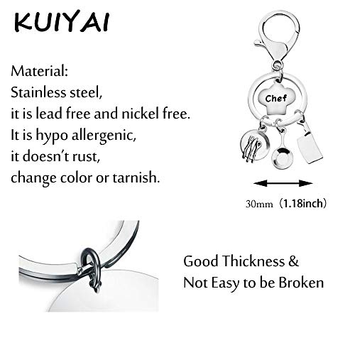 KUIYAI Chef Bracelet Chef Keychain Cooking Charms Bangle Culinary Graduation Gift2