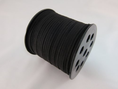 Cordon cuir plat 3mm noir Tick Nick 91m pour création de bijoux et colliers - 2