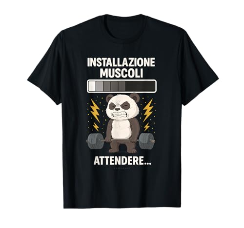 Maglietta Installazione Muscoli | Palestra Panda Divertente Maglietta
