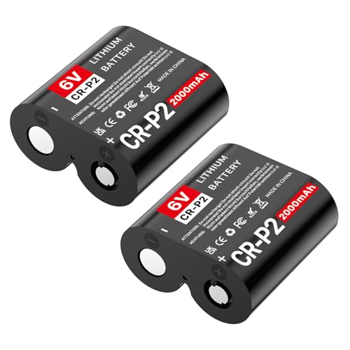 2 Pack CR-P2 Batteries 6V 2000mAh Lithium Photo Battery 223A, 2CR-P2, EL223AP and DL223A Batteries