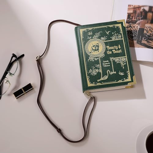 Image of Clutch Purse Large, Book Shaped Crossbody Bag, Vegan Leather Book Wallet, Book Lover Gift Handbag, Shoulder Bag