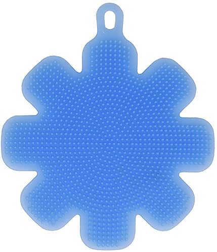 Image of Set of 4 Silicone Sponges - Features 4 Designs and Fun Colors - Measures About 4.5 inch - Wet and Dry Use - Dishwasher Safe (4)