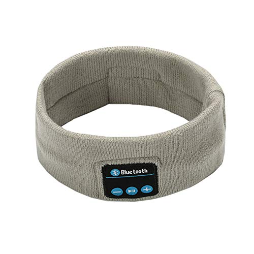 Vobony Diadema Bluetooth Deportiva Elásticos Hombre Mujer Cintas de Pelo Turbante Bluetooth V5.0 Al Aire Libre Diadema Antideslizante Transpirable para Yoga Tenis Ciclismo (Gris)