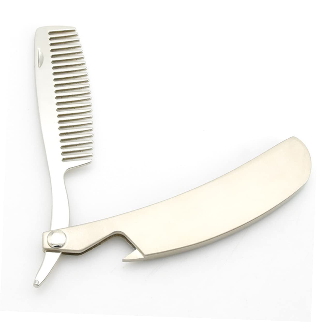 PACKOVE Sturdy Foldable Zinc Alloy Hair Comb for Men Static Beard Styling Tool Portable Pocket Accessory for Grooming present for Husband Father