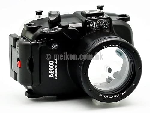 MEIKON 130ft/40m Underwater Camera Housing Waterproof Diving Case Compatible with Sony A5000 with 16-50mm Lens