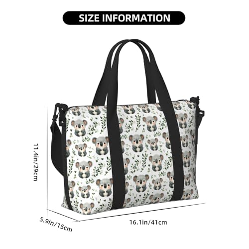 Travel Duffle Bags For Women Men - Kawaii Koala Print Personal Item Weekender Overnight Gym Carry On Airport Tote Bag With Strap For Yoga, Travel, Business Trips2