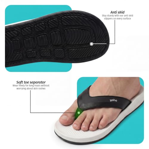 YOHO Cushion Nova Slippers for Men Black Classic Black - Image 5