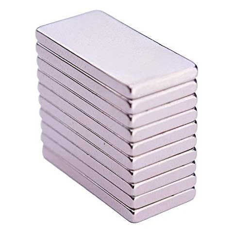 10Pcs Neodymium Bar Magnets, Strong Rare Earth Magnets, for Crafts, Science, DIY and Refrigerator Magnets- 20 x 10 x 2 mm Cover