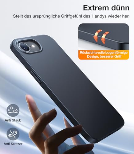 TORRAS Ultra Dünn für iPhone 17e Hülle iPhone 16e Hülle für MagSafe Schwarz – Ansicht 4