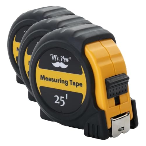 Image of Mr. Pen- Retractable Tape Measure 25 ft, 6 Pack, Yellow, Easy Read