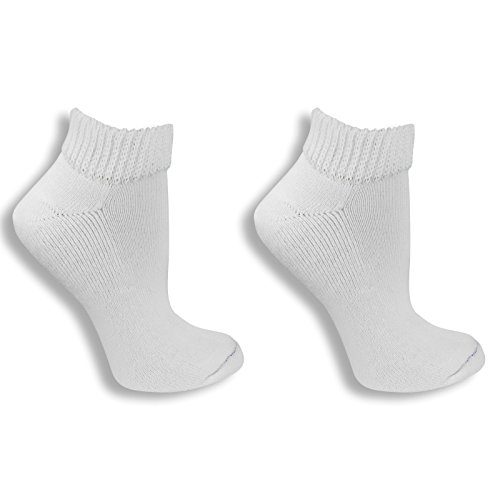 Dr. Scholl's Women's 4 Pack Diabetic & Circulatory Non-Binding Low Cut Socks, Bright White, Shoe Size: 8-12