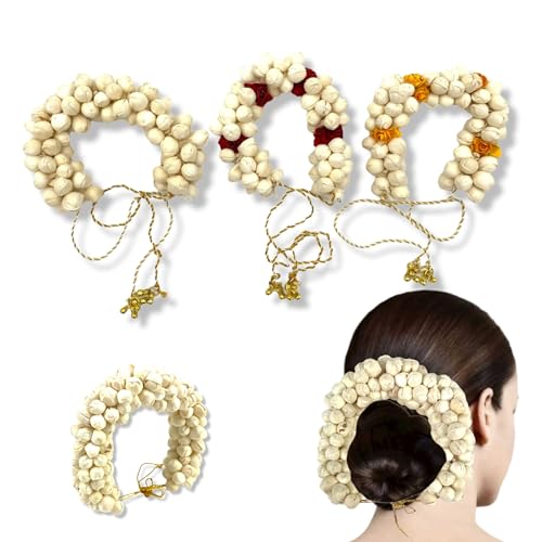 LoveNspire Jasmine Gajra Traditional Indian Hair Accessory Artificial Flower Jewelry Handmade Veni Tiara For Women Party Wear Bridal Mehndi Hair Bun Classical Dance Jewelry