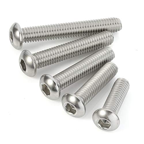 Mewudecor BHSS.51618.1258347801-50 5/16-18 X 1/2", 5/8", 3/4", 7/8", 1 Inch Button Head Socket Screws, Stainless Steel 18-8 thumb #2
