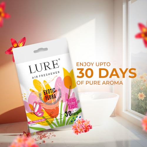 Image of LURE Gel Pocket Air Freshener For Bathroom, Toilet, Home | Germ Protection | Last Upto 30 Days - Exotic Floral 10 Gm (Pack Of 6)