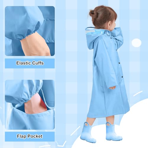 Image of LAMA Kids Raincoat with Hood, Lightweight Raincoat for Girls, Kid Long Rain Jacket