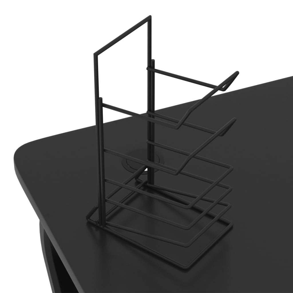 Scrivania,Supporto per stampante,Piccola postazione di lavoro in casa,Scrivania per computer in stile moderno,Scrivania da Gaming con Gambe a Forma di ZZ Nera 90x60x75cm