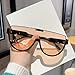 mincl Oversized Sunglasses Women Men Luxury Big Frame Mask Glasses Goggle Flat Top Clear Eye Protection Glasses Shade UV400 (brown)