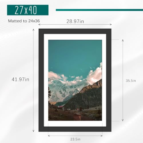Image of Picrit 27x40 Black Poster Frame, Picture Frame for Wall, 3 Pack