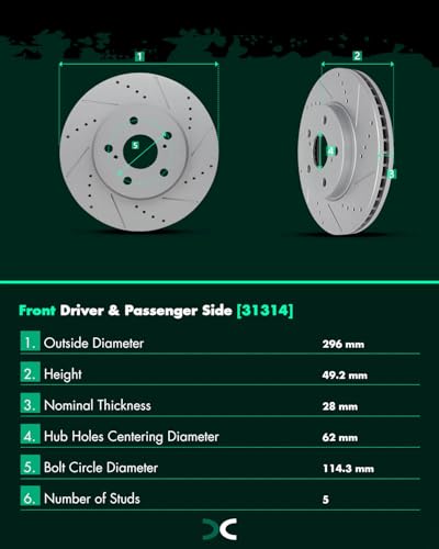 Image of SCITOO Front 11.65 inch 5 /Lugs Brake Pads and Rotors Kits:31314;D906