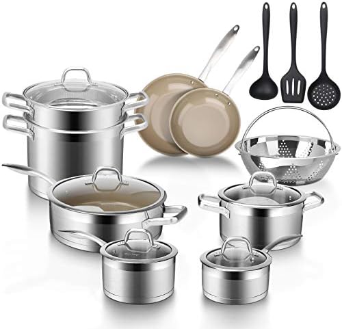 Duxtop 17PC Professional Stainless Steel Induction Cookware Set