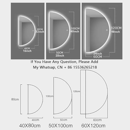 Miroir demi-lune antibuée intelligent rétroéclairé led 122 cm - 4