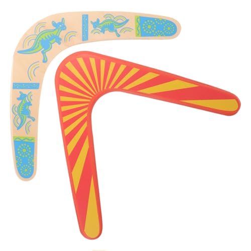 HOLIDYOYO Boomerang de Madera para 2 Piezas, Juguete para Exteriores Adecuado para Fiesta Verano y Juego al Aire Libre