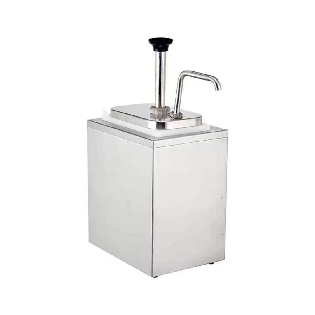 Shoppers Hub PNQ SS Body SS Head Sauce, Mayonnaise, Ketchup, Liquid Dispenser with Heavy Spring| Sauce Pump Dispenser | Condiment Pump for Restaurants, Cafés, Food Trucks (Capacity:Single 2L)