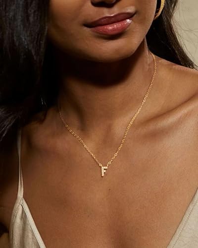 Initial Heart Necklaces for Women - Dainty Cute Necklace Small Layered 14K Gold Plated A-Z Letter CZ Pendant Trendy Satellite Chain Necklaces for Women Non Tarnish Gold Jewelry Set Gift
